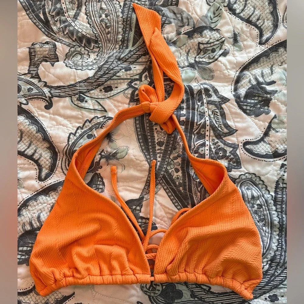 Women’s high waisted bikini bottom and triangle tie top mix brand set